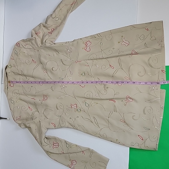 GRACE DANELEWIS EMBROIDERED SILK& LINEN BLAZER SKIRT SUIT SET/Size 6 - Picture 7 of 15